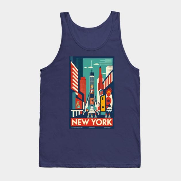 A Vintage Travel Art of New York - US Tank Top by goodoldvintage